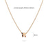 Initials Brick Alphabet Letter Necklace Rose Gold Layered Steel Jewellery